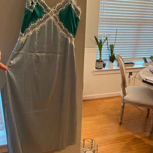 Pacific Blue Satin Midi Dress - Picture 2 of 5